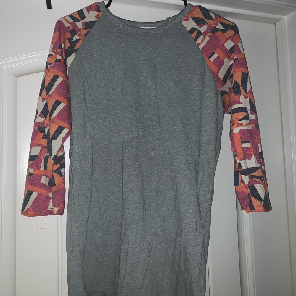 Light grey Lula Roe quarter sleeve shirt